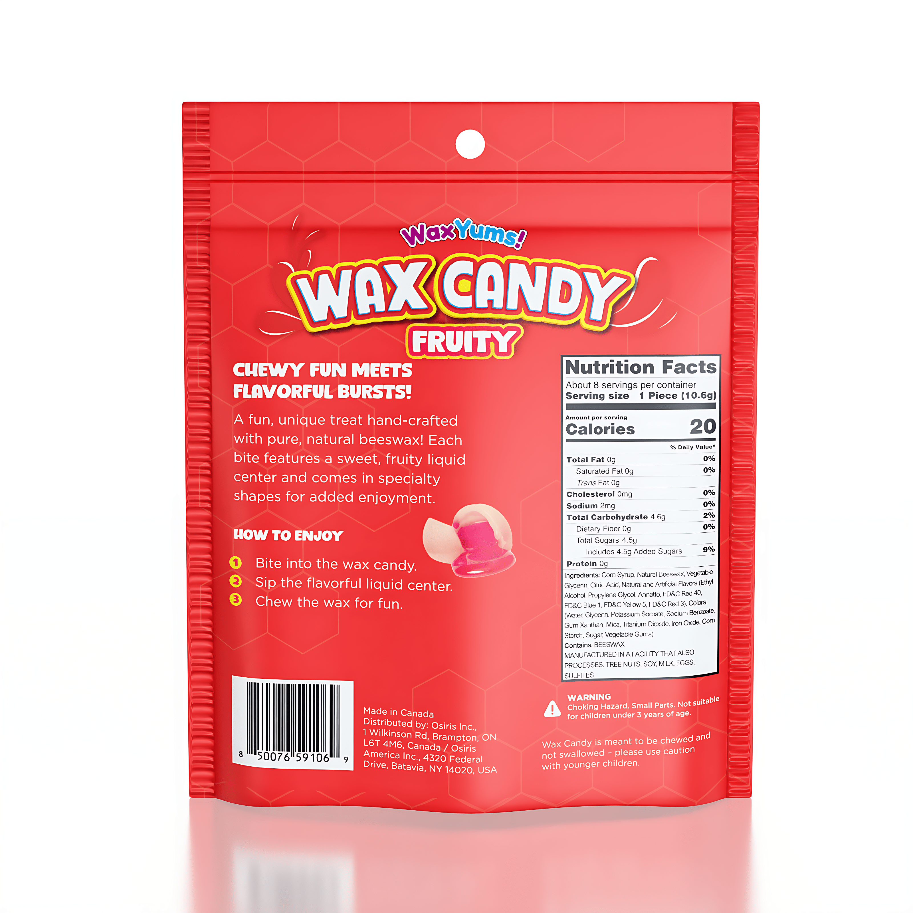 WaxYums! Chewy Gushing Fruity Wax Candy Bag (85g) Simple WaxYums! 
