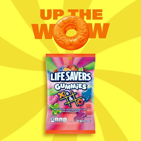 Life Savers X’s & O’s Gummies Candy (7 oz) – Fruity Soft & Chewy Fun Shapes Simple Lifesavers 