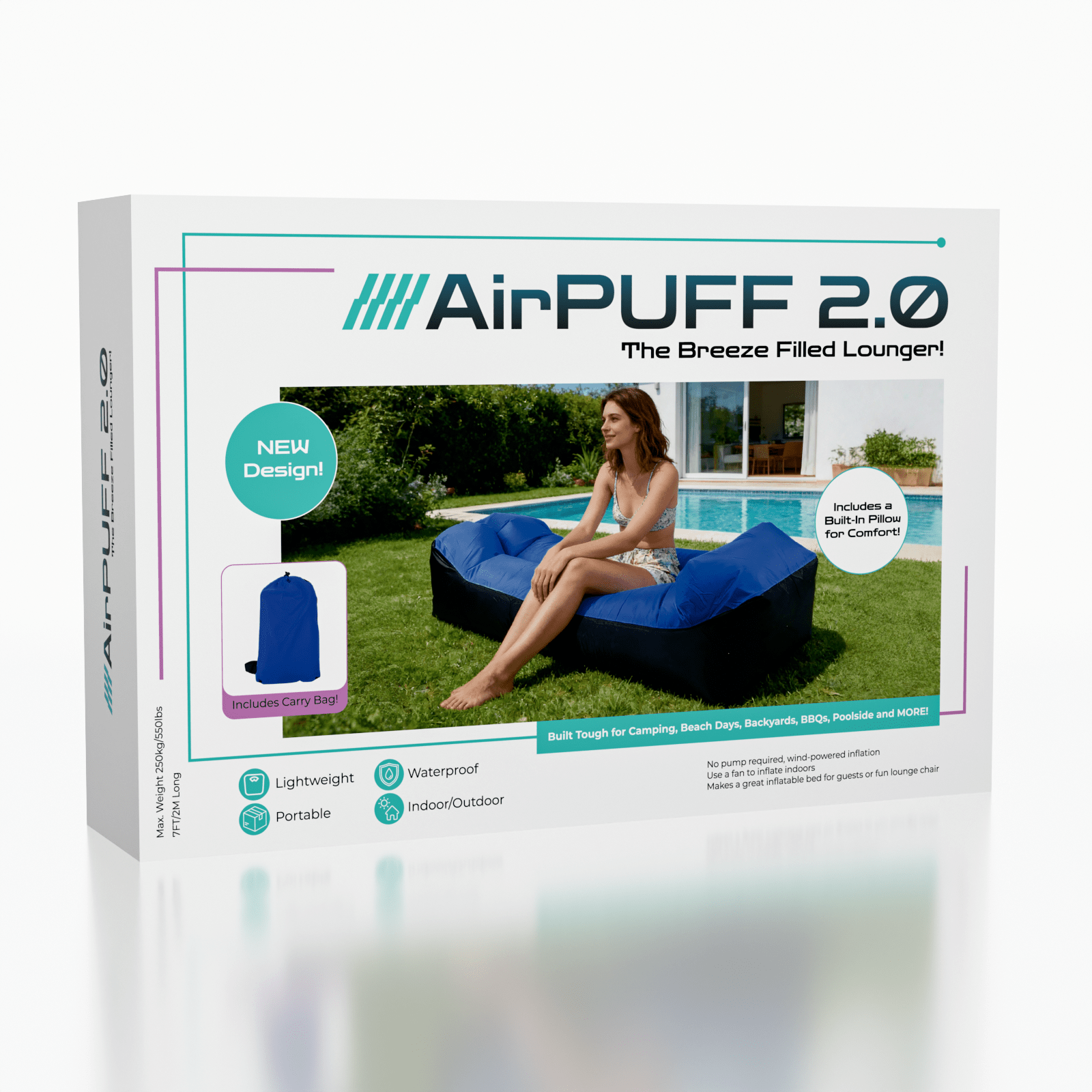 Air Puff 2.0: Inflatable Lounger Simple Showcase 
