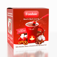 Fonduie Ceramic Mug For Chocolate & Cheese Fondue (Includes Fork & 3 Candles) Simple Exclusive 