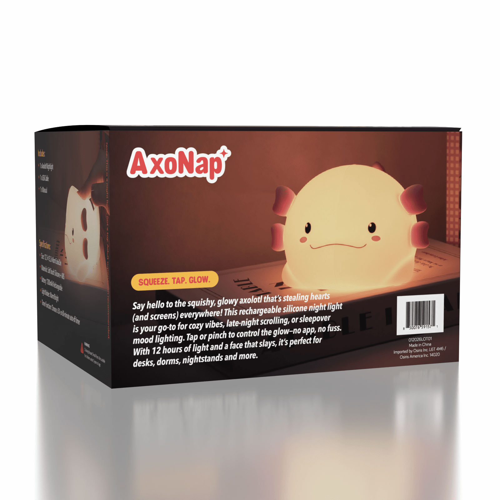 AxoNap: Decorative Axolotl Night Light Simple Exclusive 