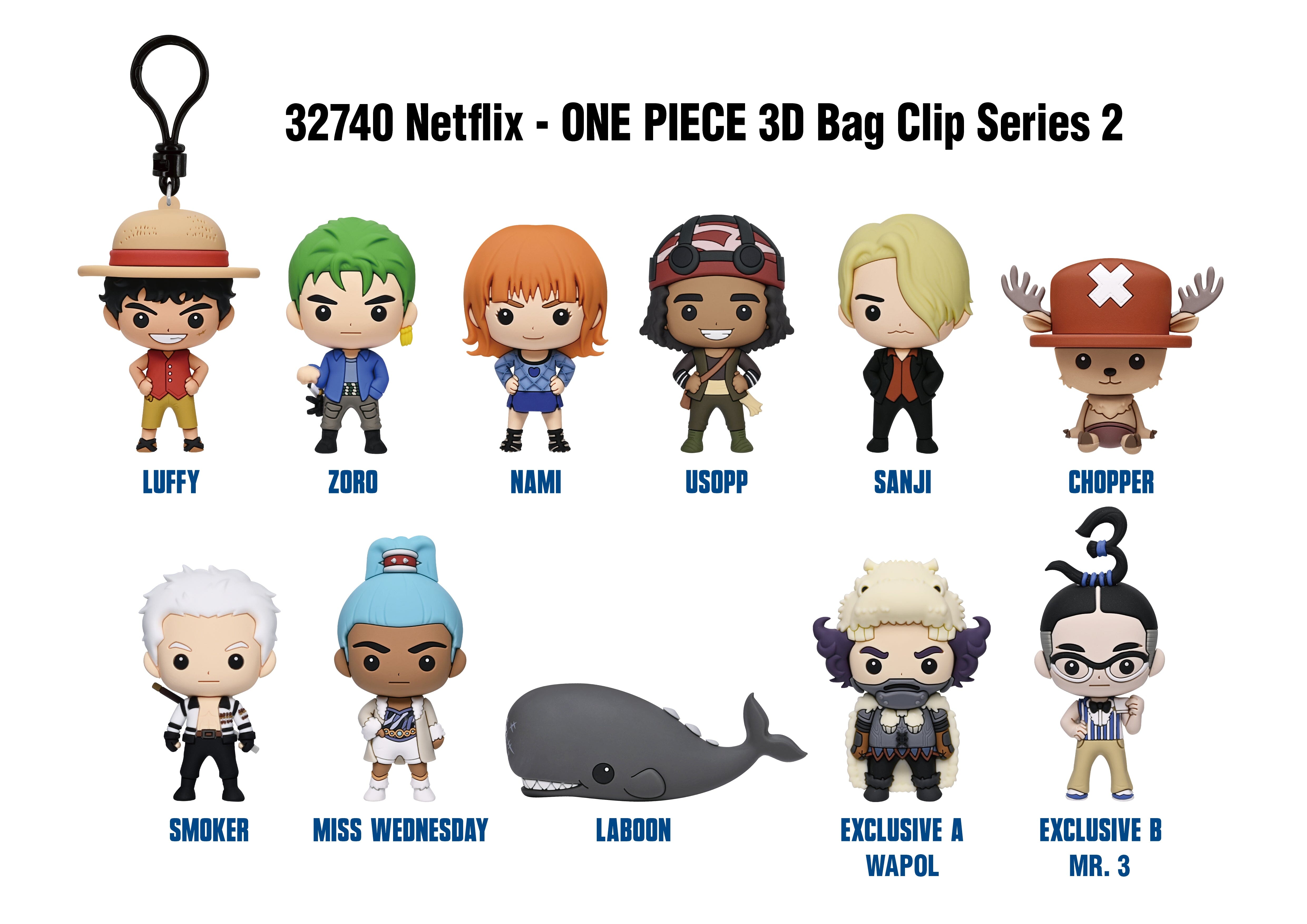 3D Anime: Netflix - One Piece Live Action Series 2 3D Foam Bag Clip (1pc) Simple One Piece 