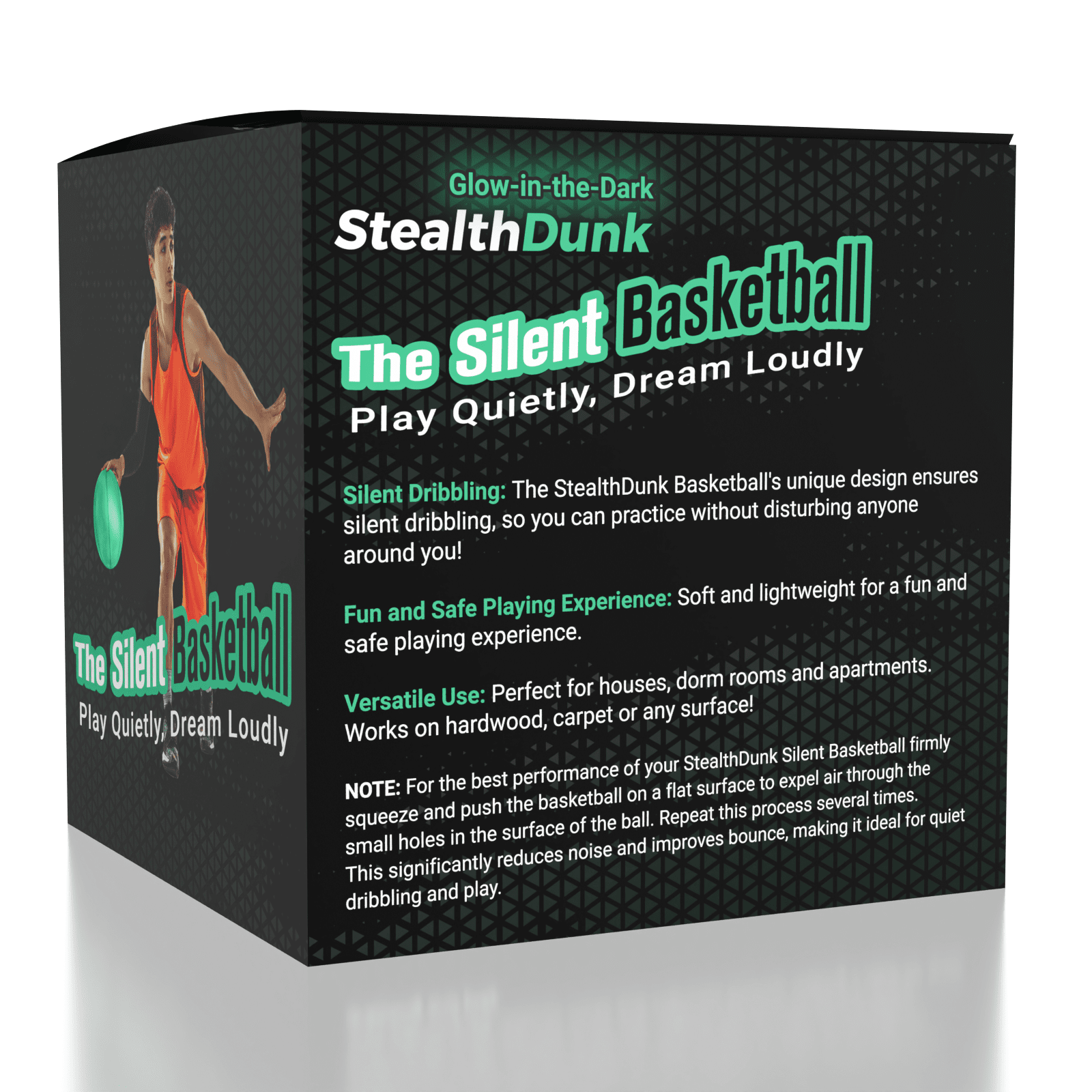 StealthDunk Glow-in-the-Dark Silent Basketball No. 3 Kids' Size Simple Exclusive 