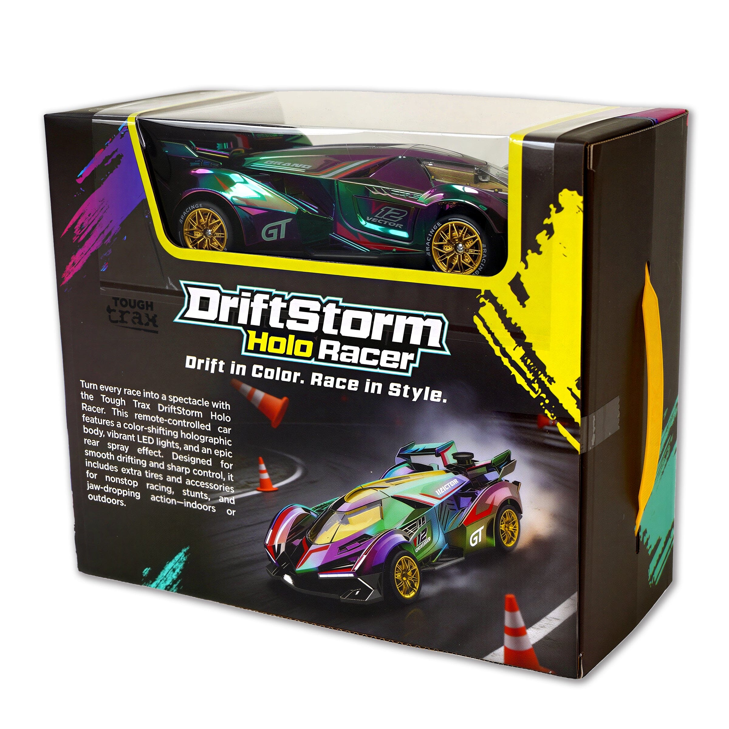 Tough Trax DriftStorm Holo Racer Holographic Drifting Remote Control Stunt Car Simple Tough Trax 
