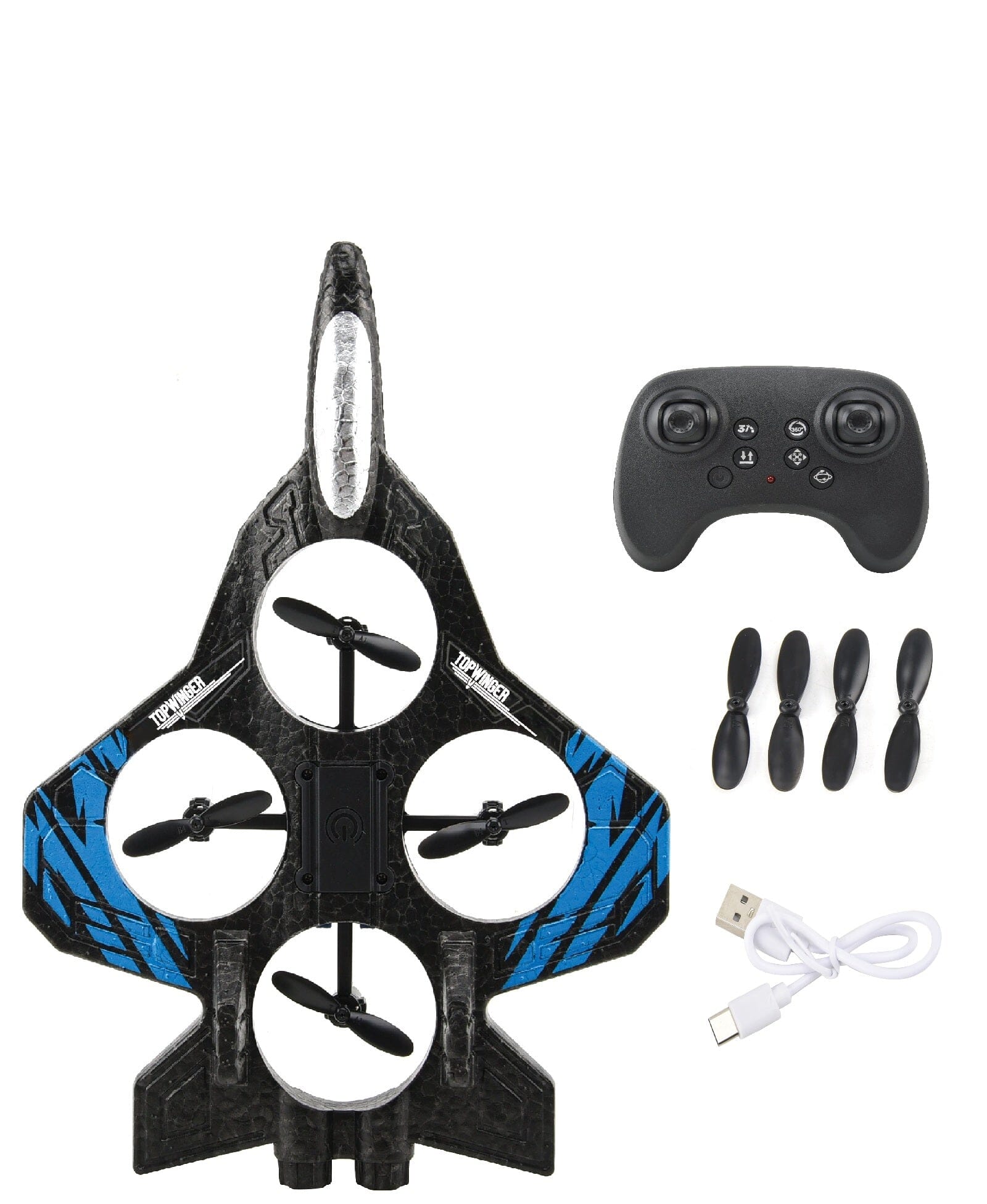 TopWinger Remote Controlled Jet with Lights – RC Foam Jet For Stunts & Easy Controls Simple TopWinger 