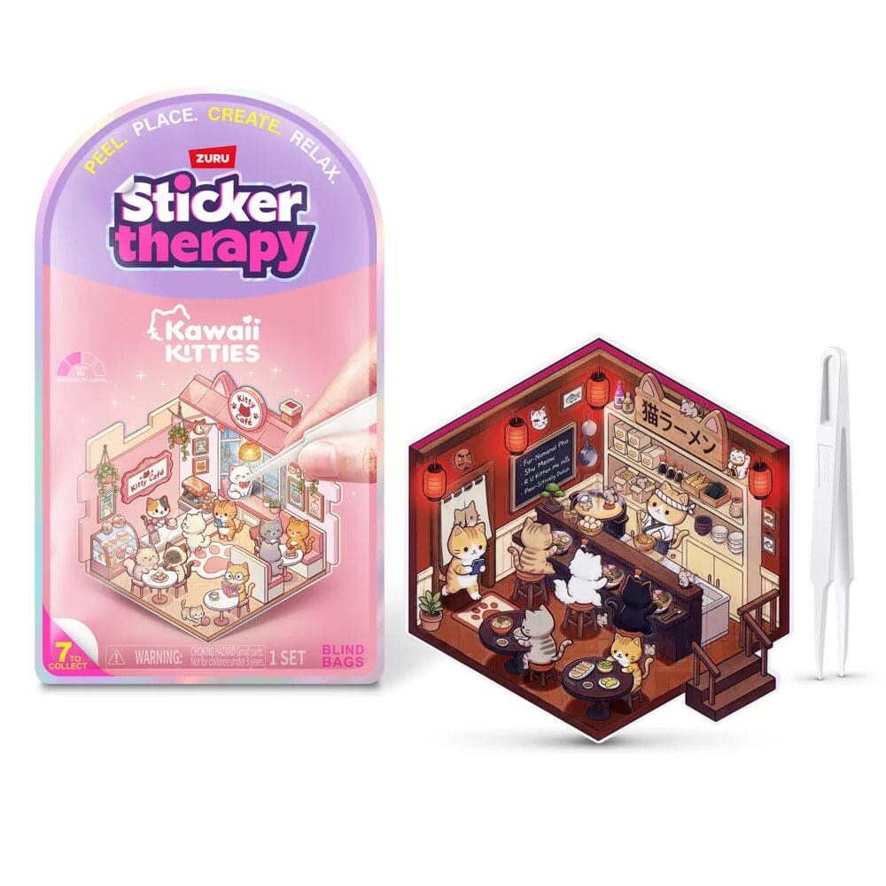 Sticker Therapy: Kawaii Kitties Set Series 1 (1pc) Ships Assorted Simple ZURU 