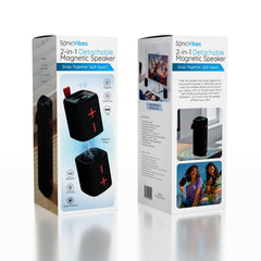 SonicVibes: 2-in-1 Detachable Magnetic Bluetooth Speaker–TWS 3D Stereo w/ RGB Lights Simple SonicVibes 