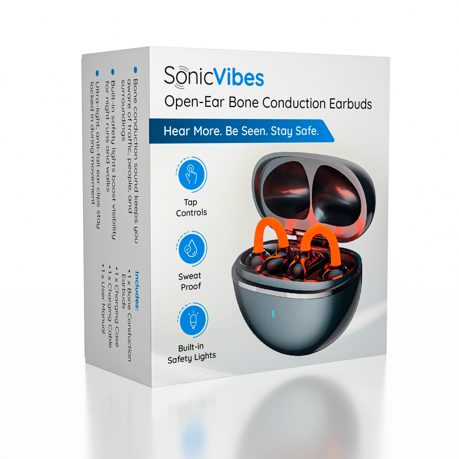 SonicVibes: Bone Conduction LightUp Earbuds Simple SonicVibes 
