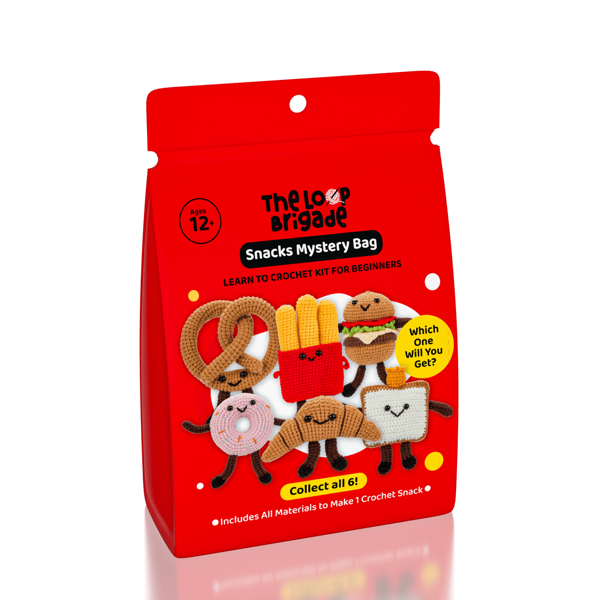 The LOOP Brigade: Mystery Snacks DIY Crochet Plush Toy Complete Kit For Beginners Blind Bag Simple The LOOP Brigade 