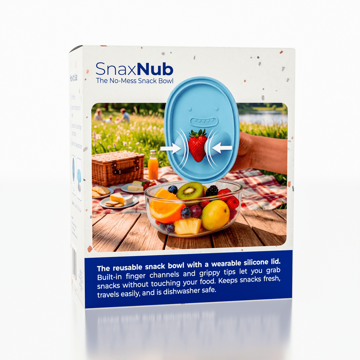 SnaxNub The No-Mess Snack Bowl w/ Silicone Pinchers (250mL Capacity) Color Ships Assorted Simple ProKitchen 