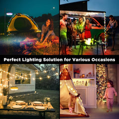 LumaWynd Solar String Lights – 10M Wind-Up LED Outdoor Lights (USB + Solar) Simple Exclusive 