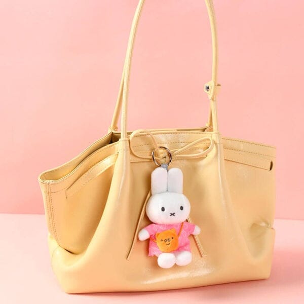 Miffy Travel Series Crossbody Bag Charm Blind Box (1pc) – Mystery Plush Keychain Toy Simple Miffy 