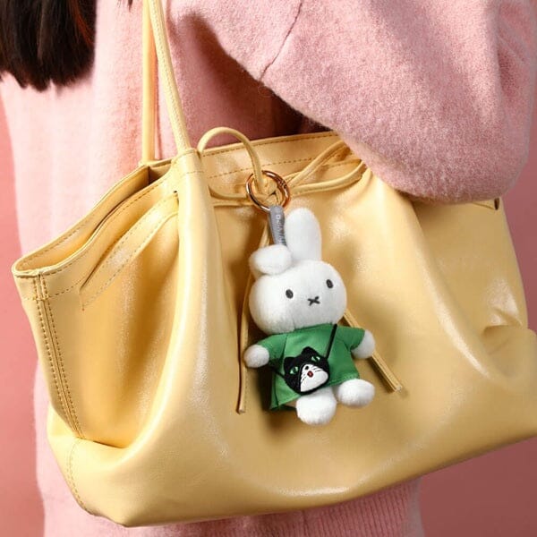 Miffy Travel Series Crossbody Bag Charm Blind Box (1pc) – Mystery Plush Keychain Toy Simple Miffy 