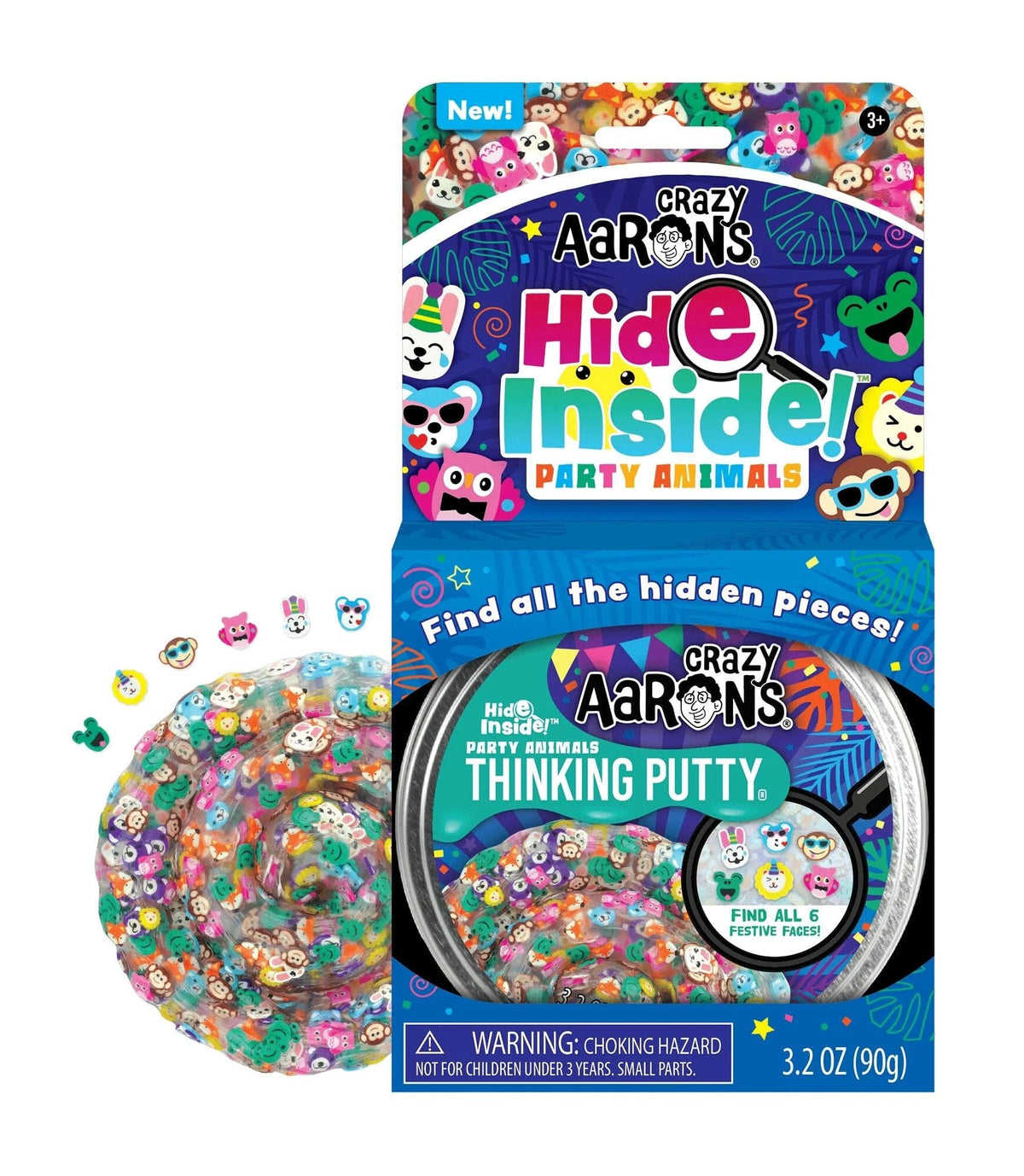 Crazy Aaron’s Hide Inside! Party Animals Thinking Putty® – Find-It Fidget Sensory Putty Simple Crazy Aarons 