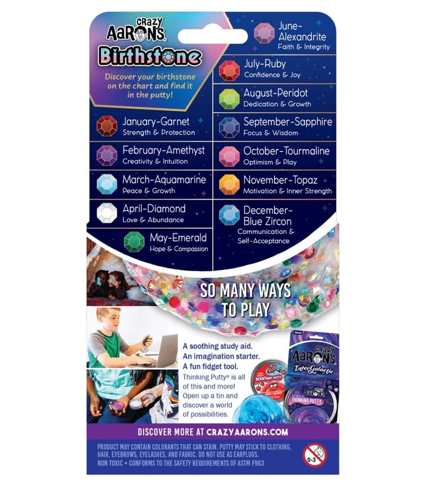 Crazy Aaron’s Birthstone Thinking Putty® – Shimmering Sensory Fidget Putty Simple Crazy Aarons 