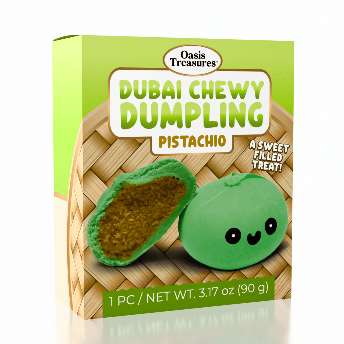 Dubai Dumpling Pistachio Flavor Korean Chewy Cookie by Oasis Treasures (90g) Simple Oasis Treasures 