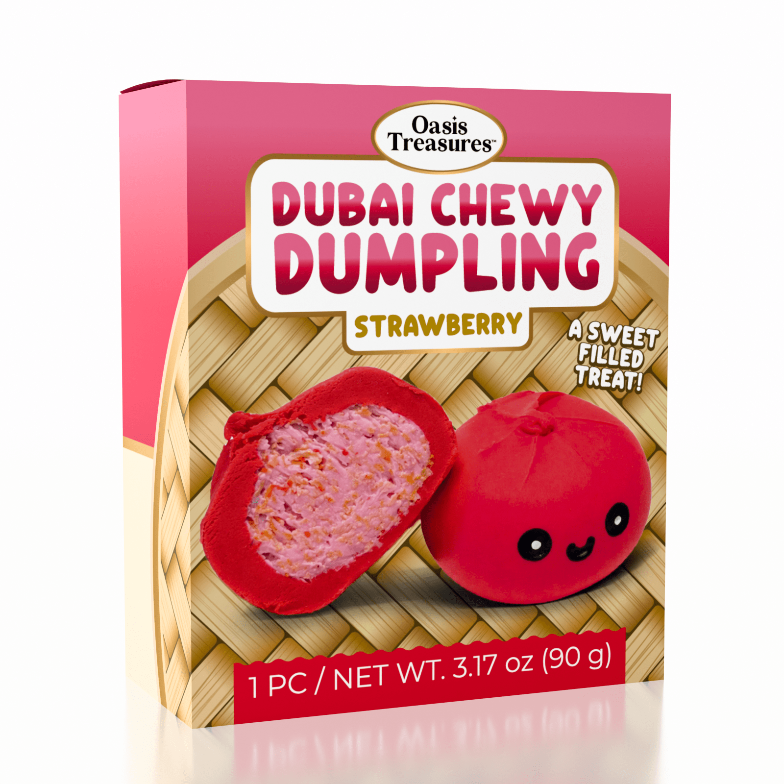 Dubai Dumpling Strawberry Flavor Korean Chewy Cookie by Oasis Treasures (90g) Simple Oasis Treasures 