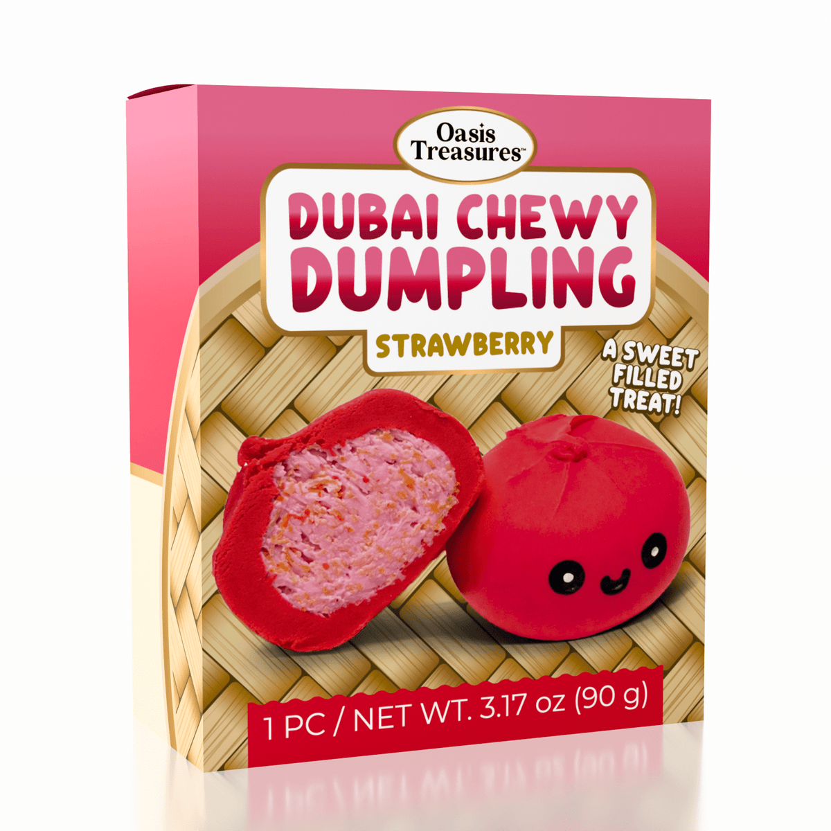 Dubai Dumpling Strawberry Flavor Korean Chewy Cookie by Oasis Treasures (90g) Simple Oasis Treasures 