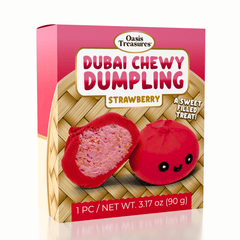 Dubai Dumpling Strawberry Flavor Korean Chewy Cookie by Oasis Treasures (90g) Simple Oasis Treasures 