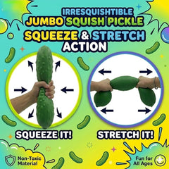 IRRE-SQUISHTIBLE 12” Jumbo Scented Squish Pickle – Giant Stress Relief Squishy Toy (1pc) Simple Exclusive 