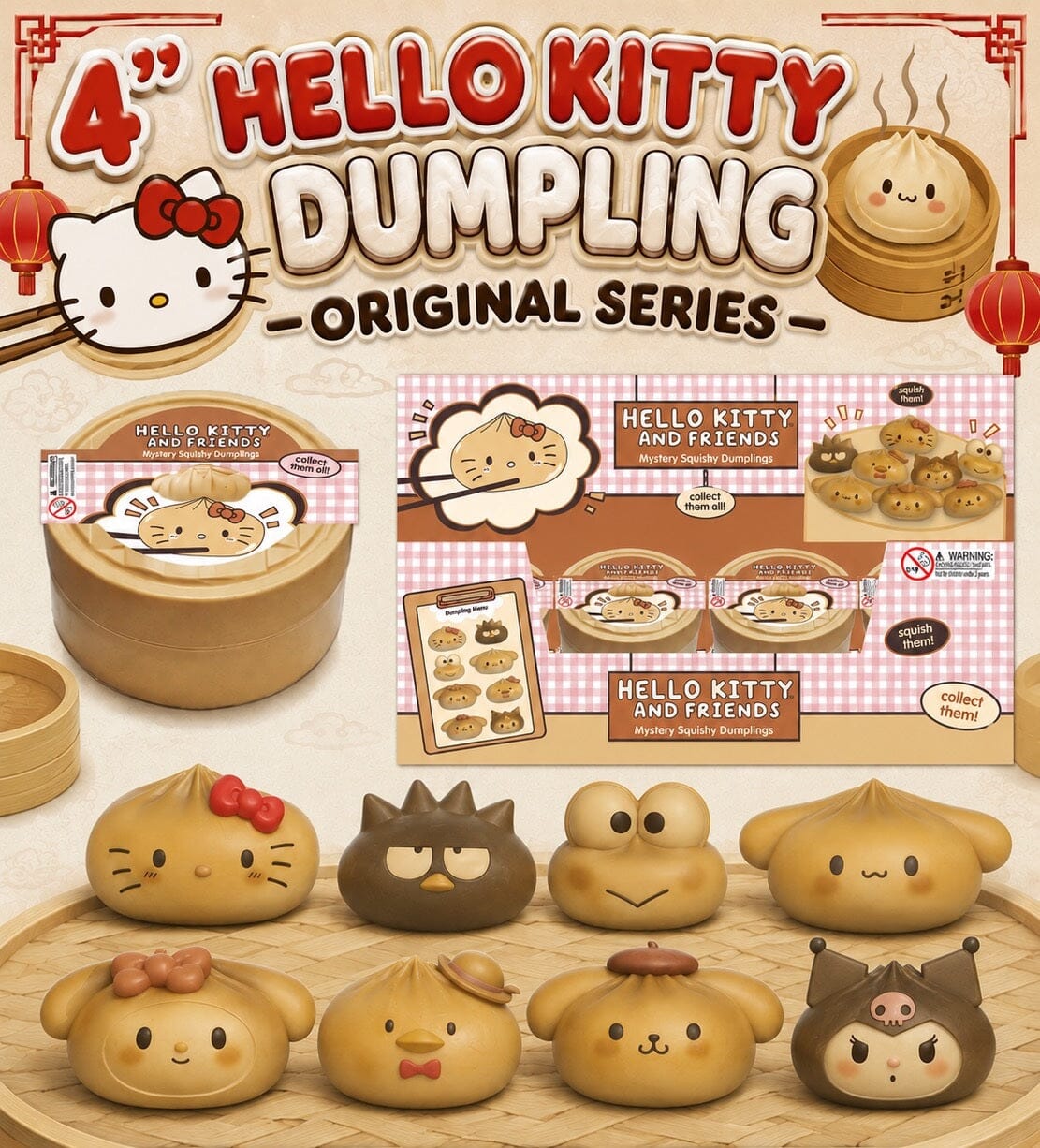Sanrio Hello Kitty And Friends Mystery Squishy Dumpling Original Collection Fidget Toy (1pc) SDCC Exclusive Simple Hello Kitty 