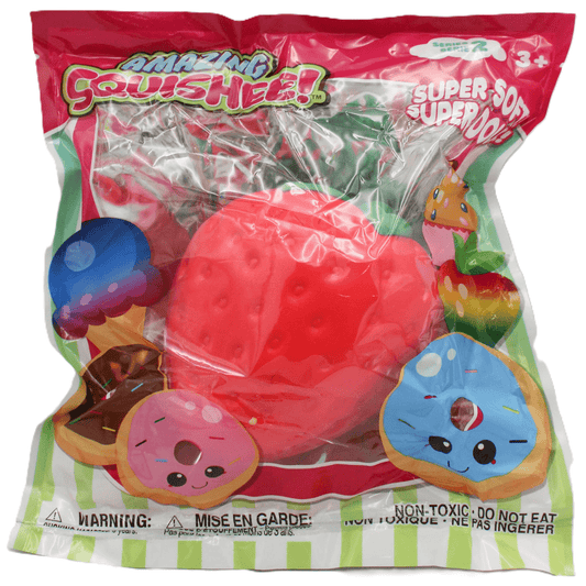 Amazing Squishee Food Series 2 Strawberry - Collectible Squishy Stress Toy (1pc) Simple Exclusive 