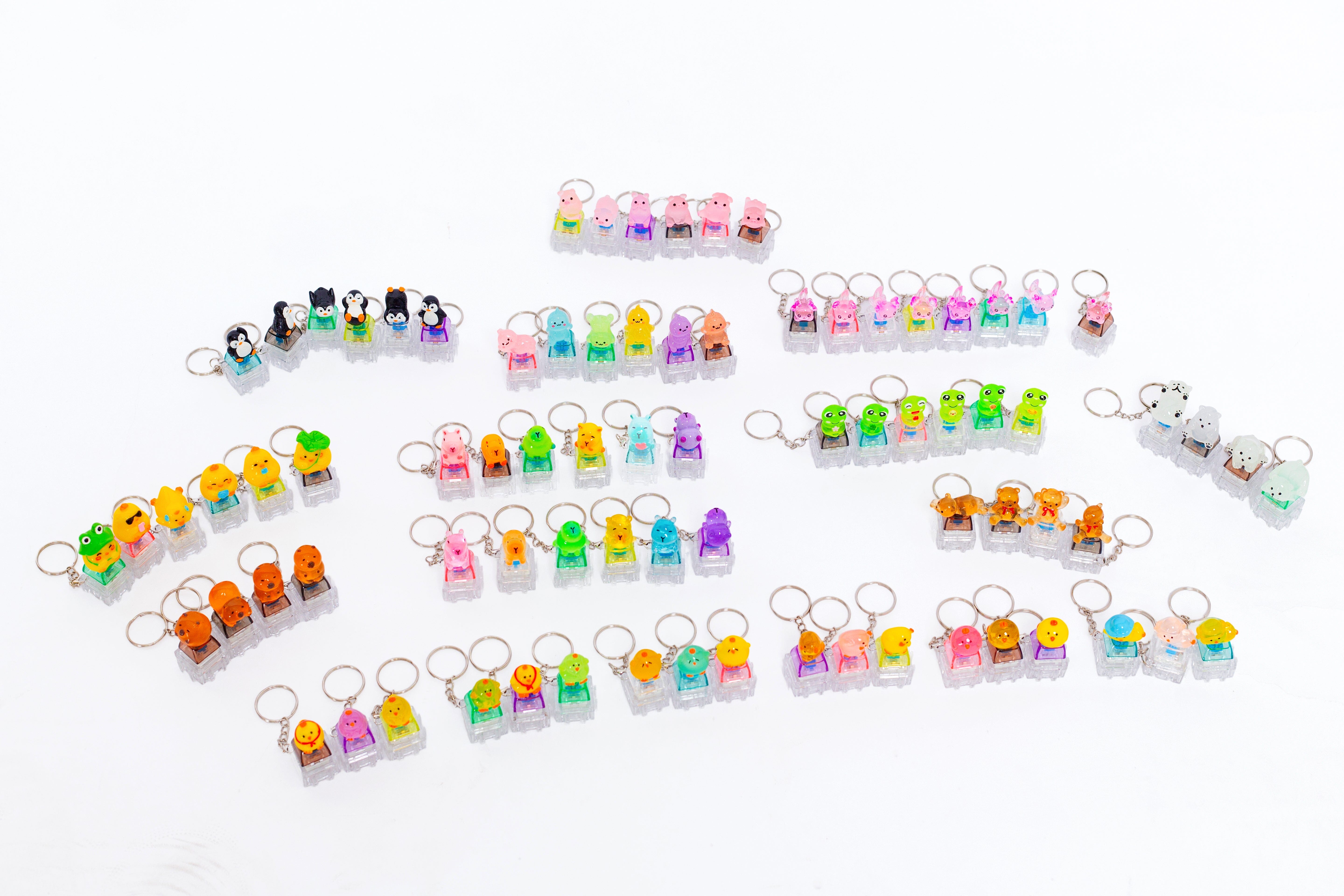 ClikCharms Fidget Keyboard Clicker Keychain - 1 Random 3D Animal Design Simple Exclusive 