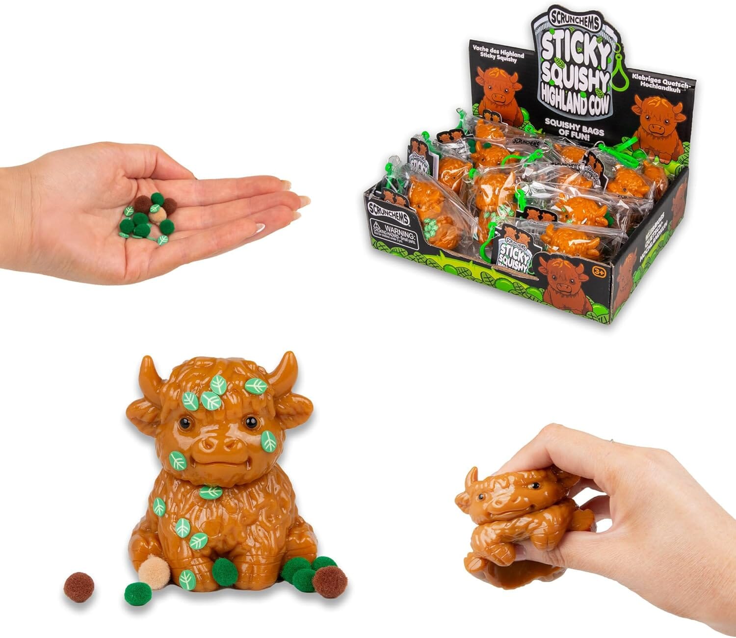 Scrunchems Sticky Squishy Highland Cow Fidget Toy (1pc) Simple Scrunchems 