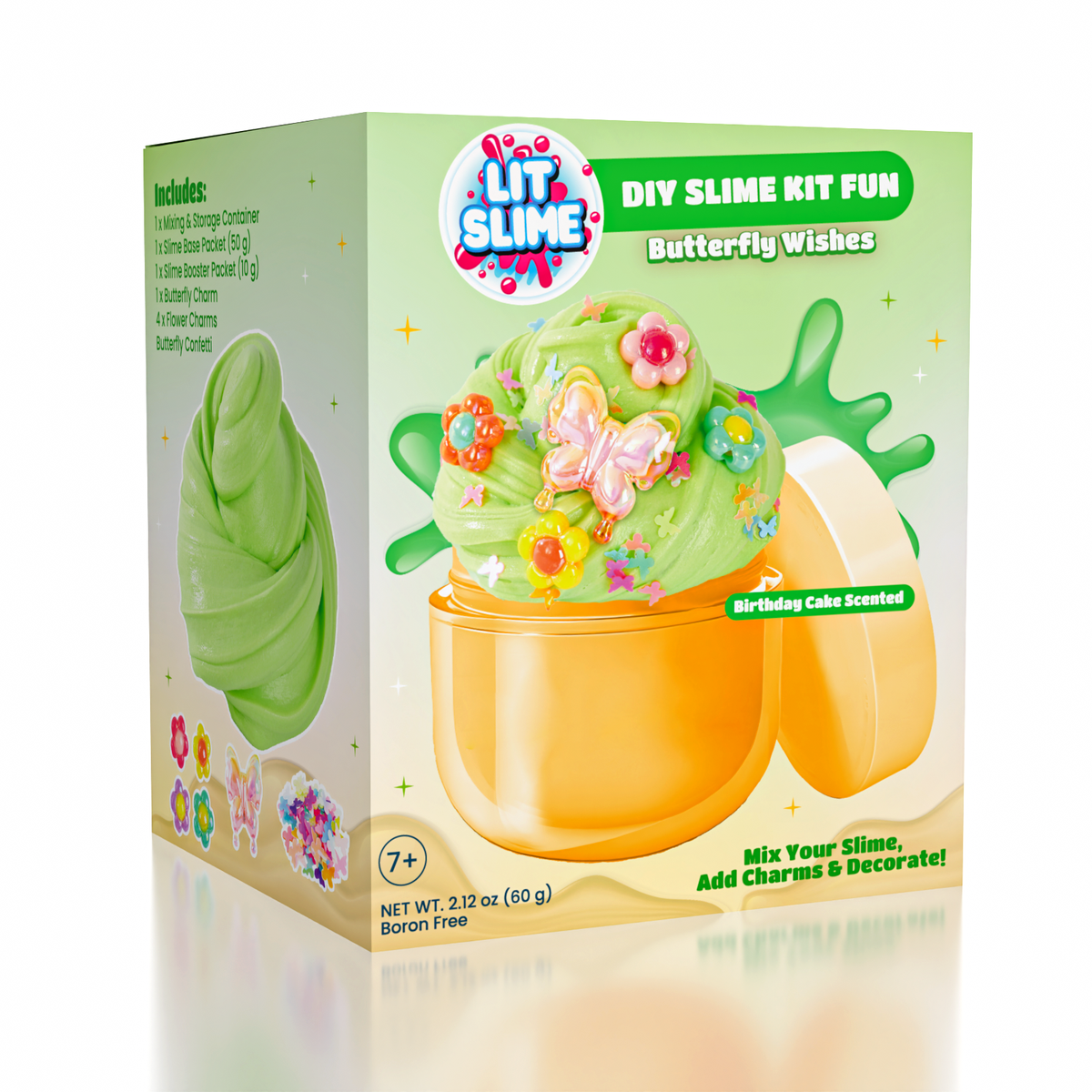 LIT Slime DIY Scented Slime Kit with Charms (1 Jar) Butterfly Wishes