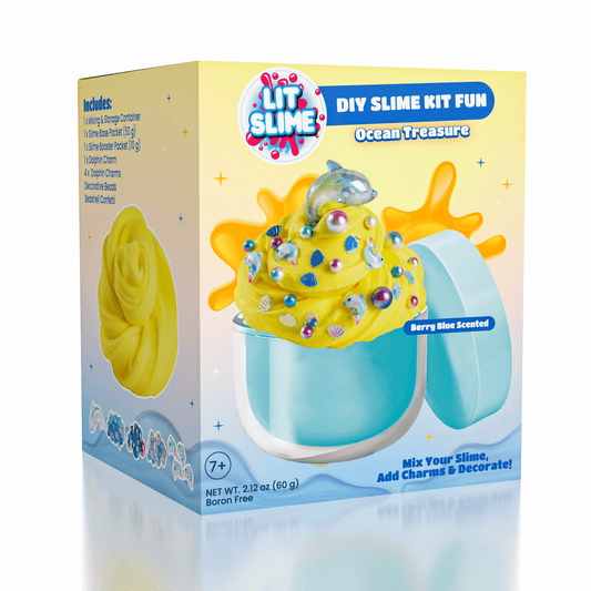 LIT Slime DIY Scented Slime Kit with Charms (1 Jar) Ocean Treasure Simple LIT Slime 