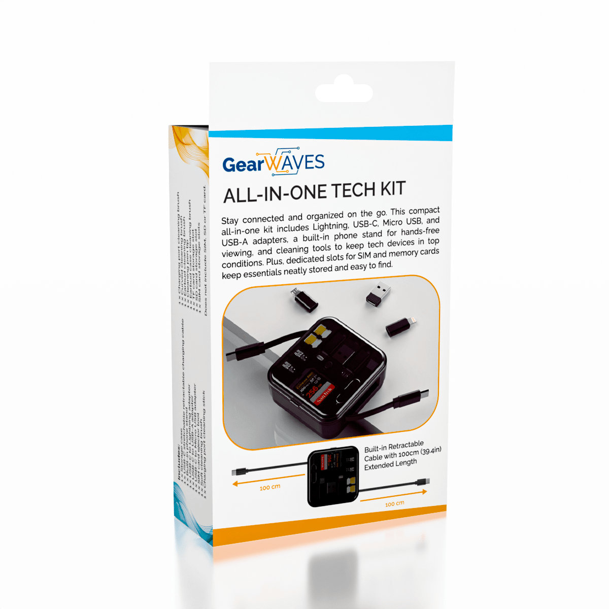 GearWaves All-In-One Tech Kit (13pc) Universal Adapter & Cleaning Kit Simple Exclusive 