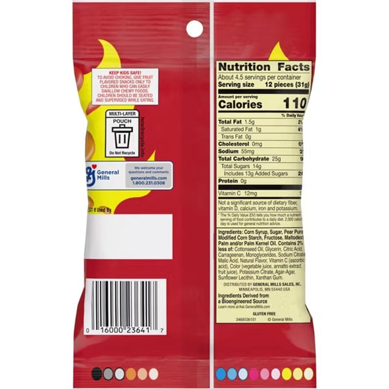 Fruit Gushers Sweet & Fiery Candy - 5.13oz Simple Gushers 