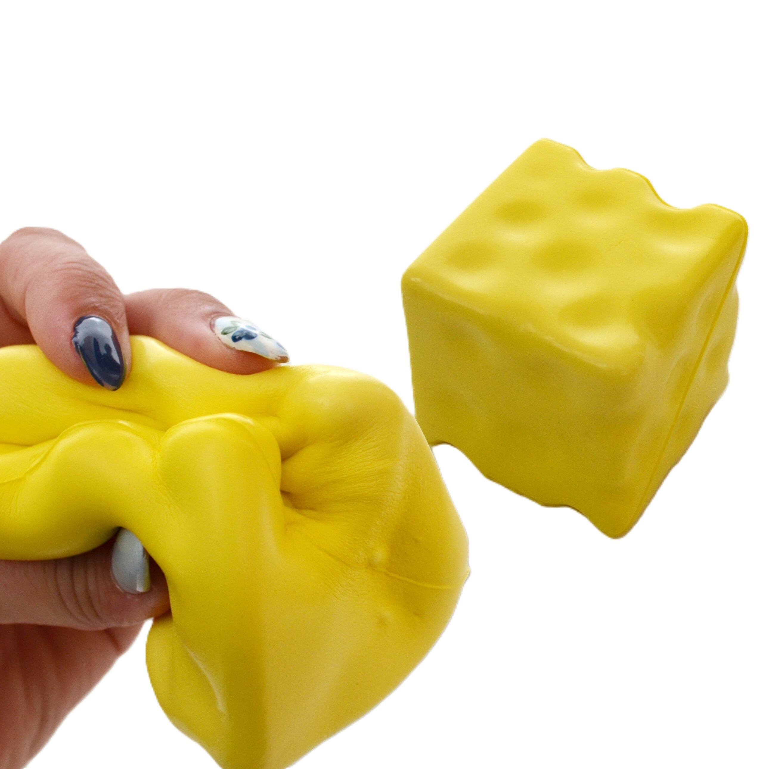Cheese Cube Slow-Rise Squishy 2.5" Fidget Toy (1pc) Simple Exclusive 