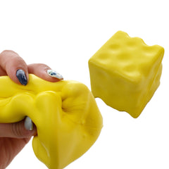 Cheese Cube Slow-Rise Squishy 2.5" Fidget Toy (1pc) Simple Exclusive 