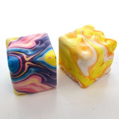 Swirl Cheese Cube Slow-Rise Squishy 2.5" Fidget Toy (1pc) Ships Assorted Simple Exclusive 