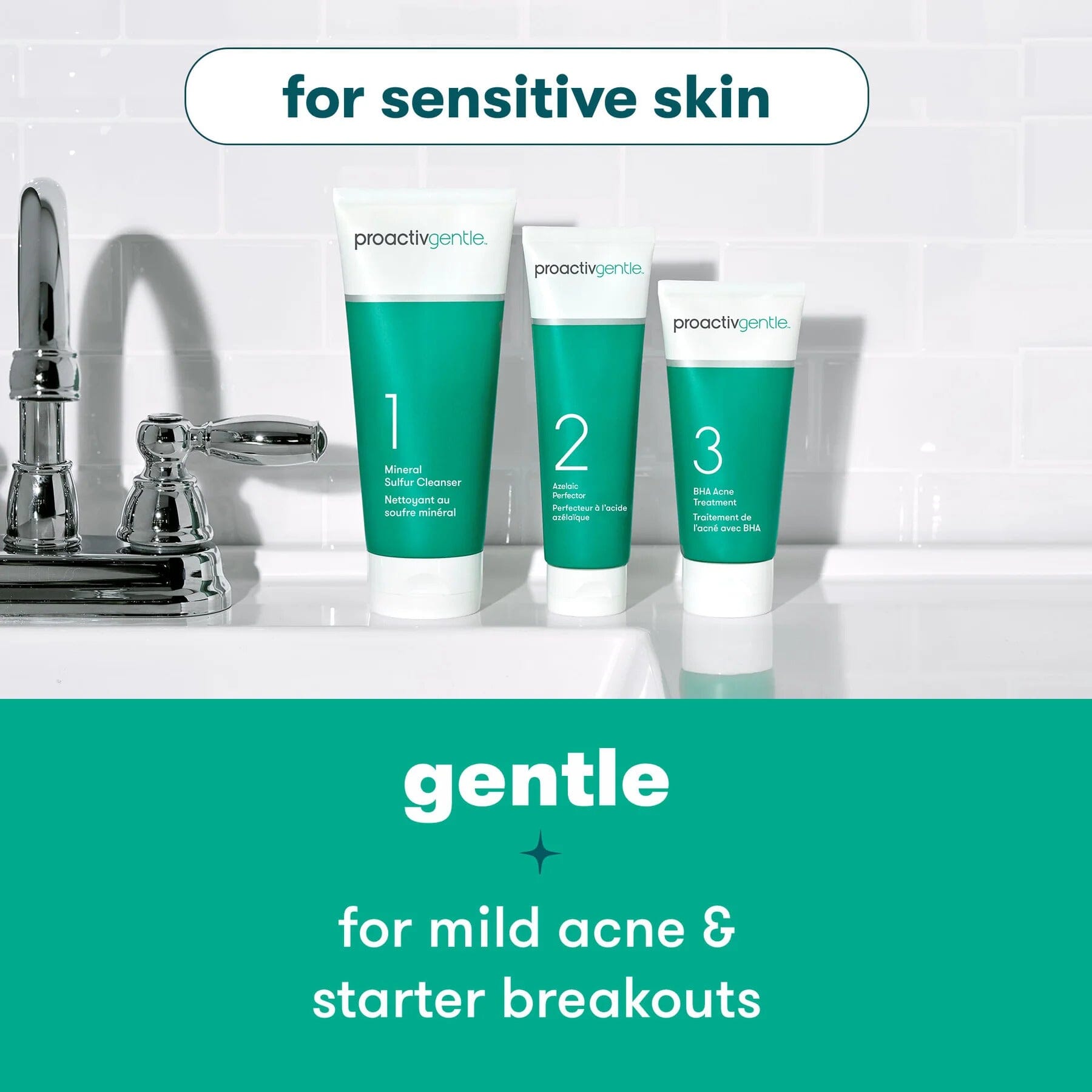 Proactive Gentle 3 step Acne Routine Kit Simple KojicLux 