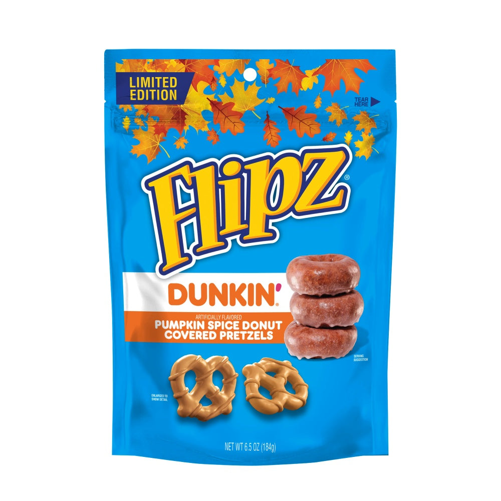 Flipz x Dunkin’s Pumpkin Spice Flavoured Donut Covered Pretzels (6.5 Oz) Limited Edition