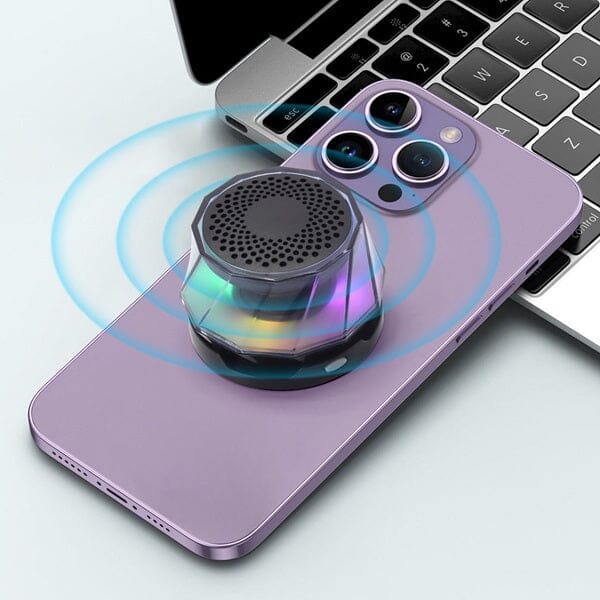 Sonic Vibes: Portable Magnetic Speaker with RGB Lights Preorder magazineracksdirect 