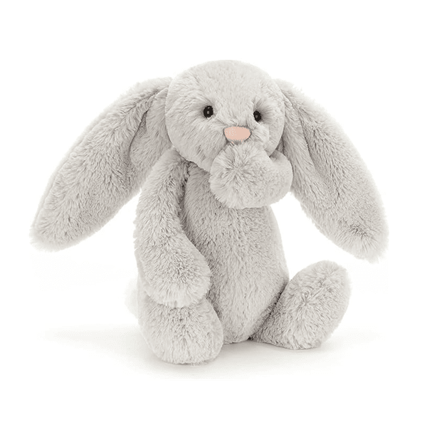 Jellycat: Bashful Silver Bunny Stuffed Animal - Medium Simple Jellycat 