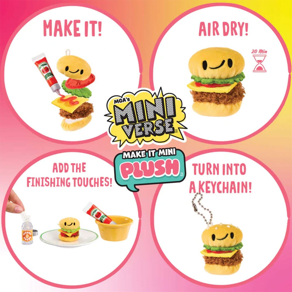MGA's Miniverse Make It Mini Plush Series 1 DIY Food-Themed Collectible Craft Kit Simple MGA Miniverse 