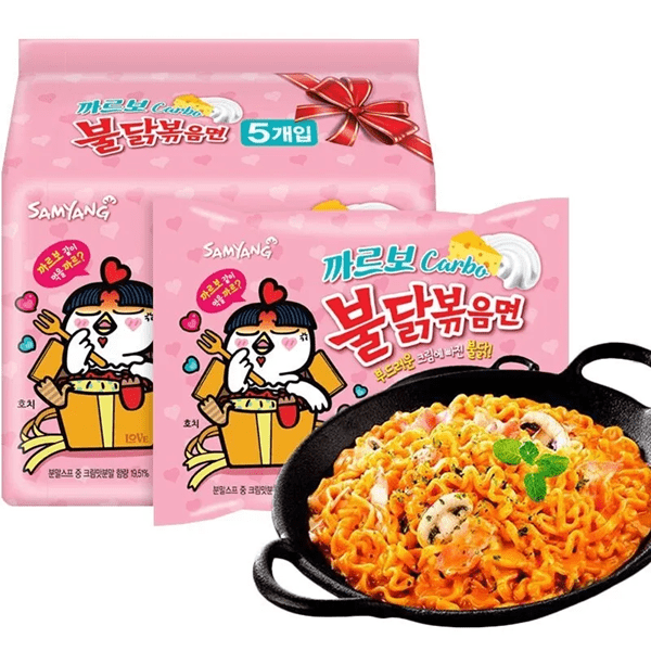 Samyang Buldak Hot Chicken Ramen Noodles Carbo Flavor (5pk)