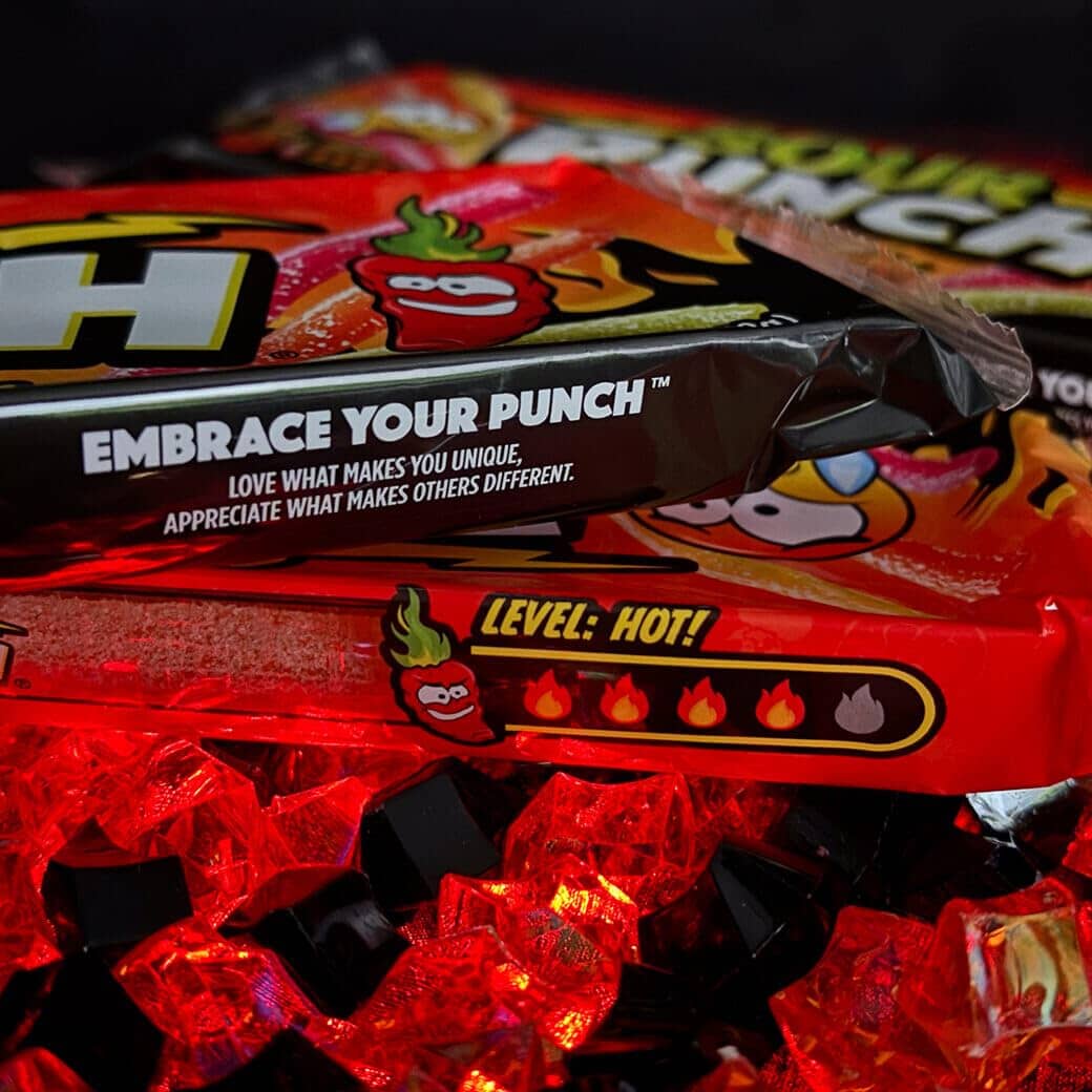 Sour Punch Scorchin Straws Tray 4.5oz Simple Raindrops 