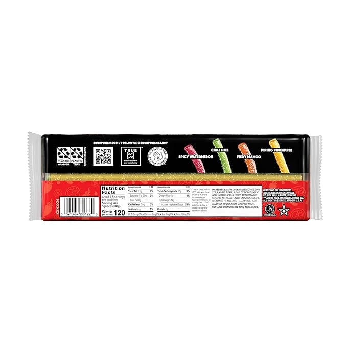 Sour Punch Scorchin Straws Tray 4.5oz Simple Raindrops 