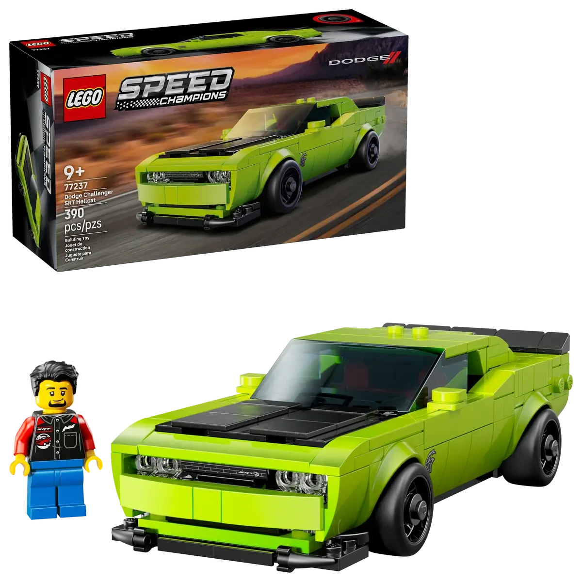 LEGO® Dodge Challenger SRT Hellcat Sports Car Simple Showcase 