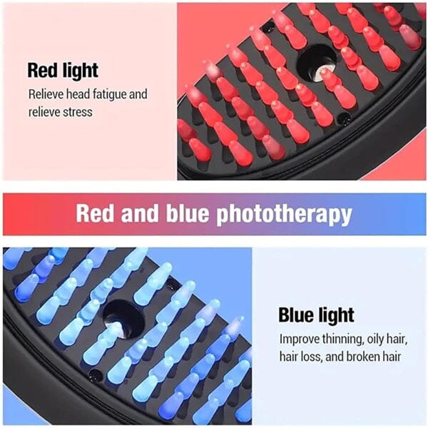 RevivaBrush: Red & Blue 4-in-1 Light Brush for Thicker and Healthier Hair
