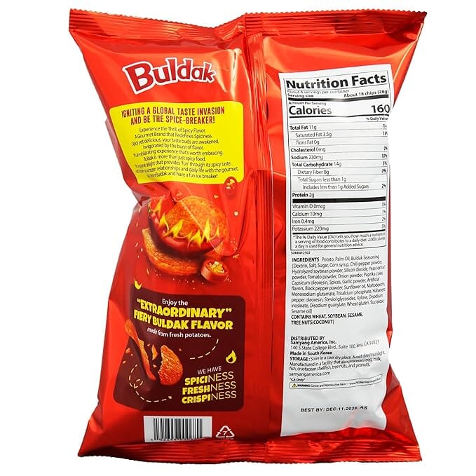 Samyang Buldak Original Spicy Chicken Potato Chips Simple Lay's 