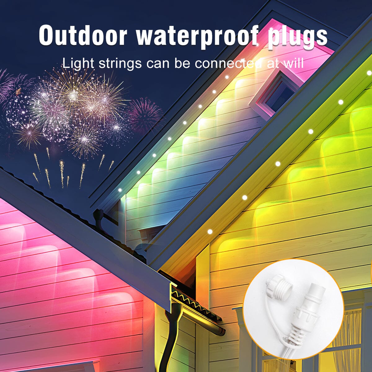 Pulsationz Under Eave String Lights (49.2ft) Simple Pulsationz 