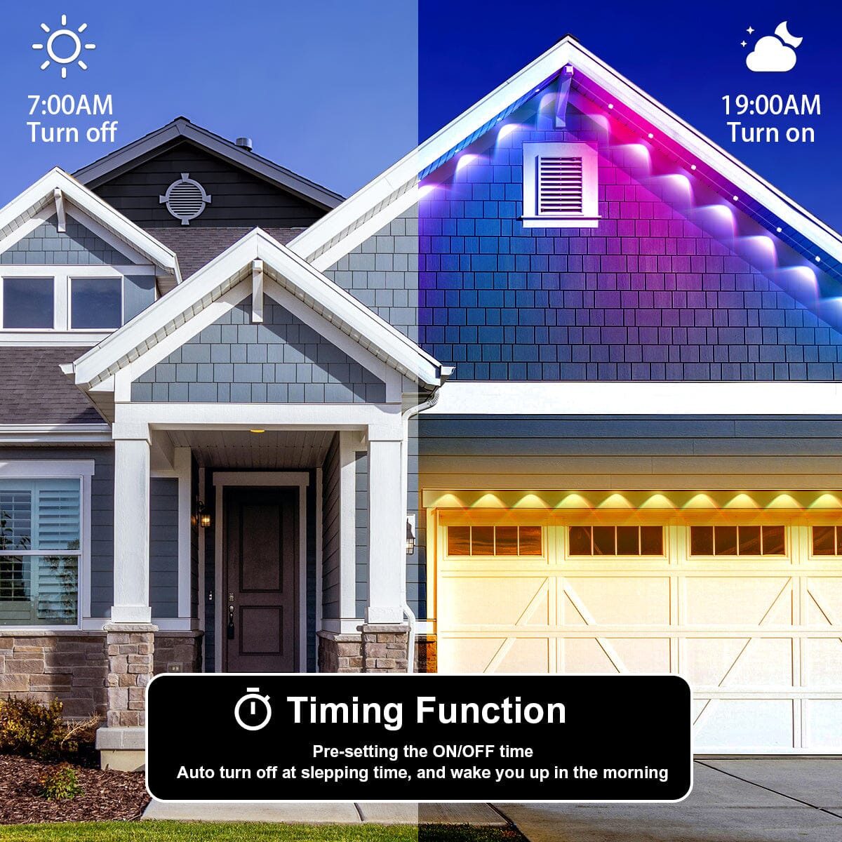 Pulsationz Under Eave String Lights (49.2ft) Simple Pulsationz 