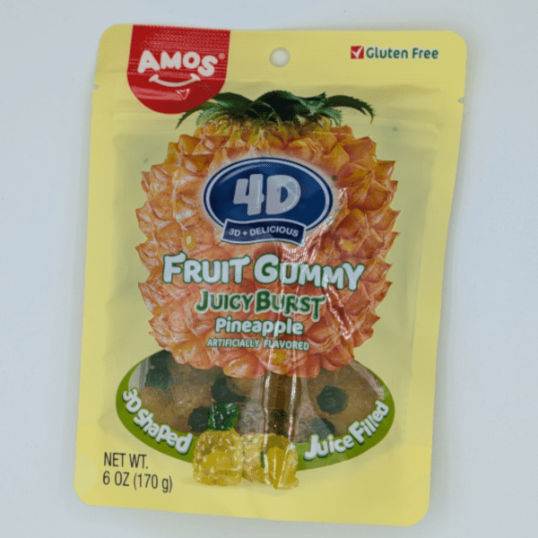 Amos 4d Gummy Juice Burst Pineapple Flavor (6oz) Simple magazineracksdirect 