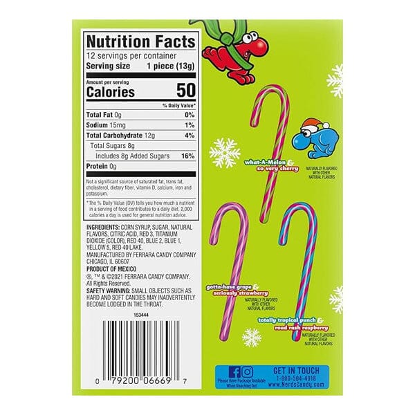 Nerds Tangy Candy Canes (12pk) Simple Maynards 